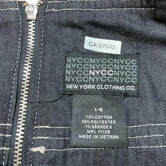 NYCC Cotton Blend Denim Mini Skirt with Stretch Front Pockets US Sz 14 - Picture 5 of 8